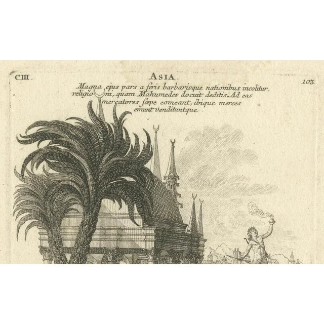 Johann Georg Hertel, Allegorical Engraving of Asia, Mid-18th Century, Print For Sale - Image 5 of 7