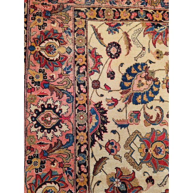 Vintage Persian Tabriz Rug, Hand-Knotted Wool, Palmettes & Sickle Leaves Pattern, Blue & Ivory, 8x12 For Sale - Image 12 of 15
