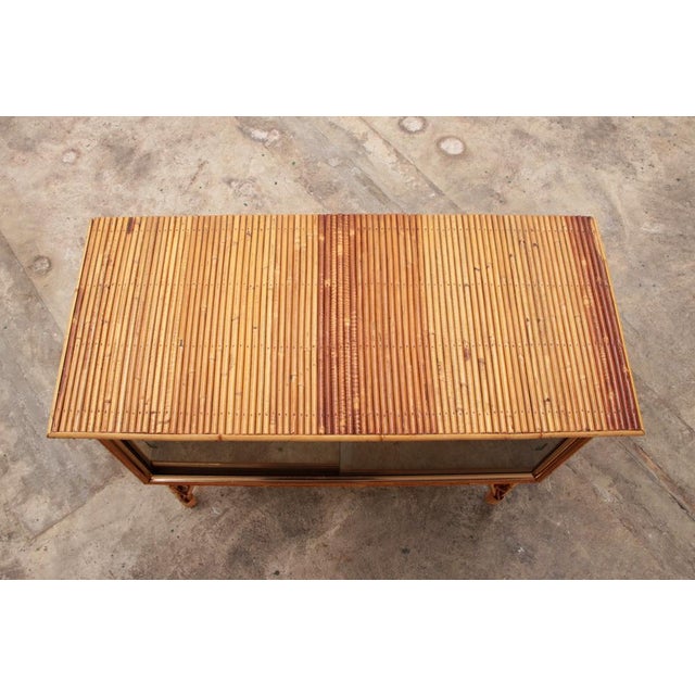 Vintage French Bamboo Display Cabinet, 1960s For Sale - Image 11 of 15