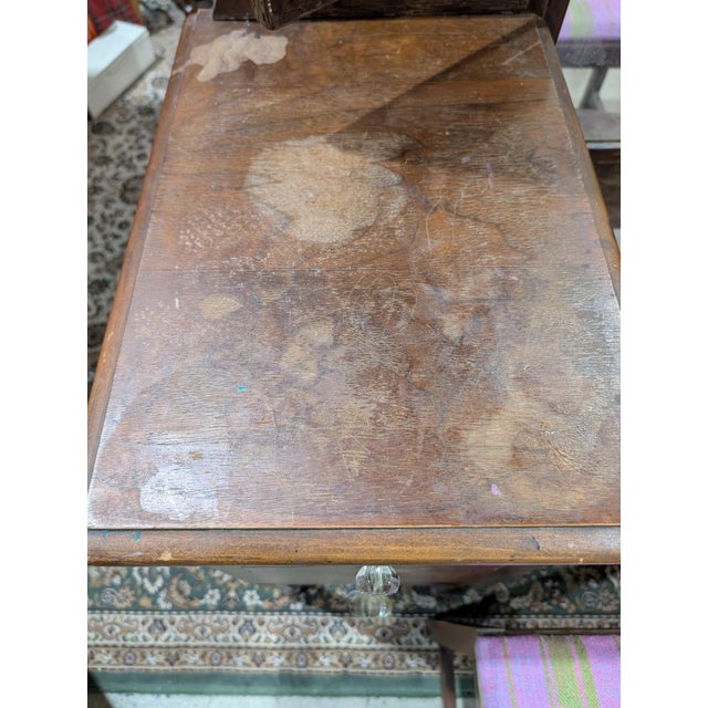 National Furniture Company Antique National Furniture Company Walnut Vanity, Mirror & Bench, Mount Airy Nc , 3 Pieces For Sale - Image 4 of 18