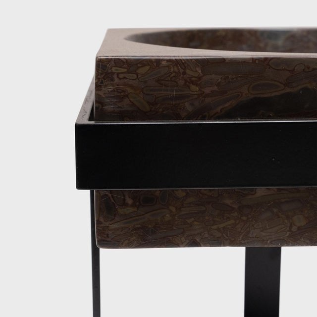 Puddingstone Basin Side Table For Sale - Image 4 of 4