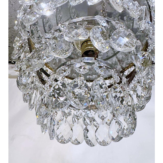 Brass Mid 20th Century Italian Brass Upside Down Layered Cake Pendant For Sale - Image 8 of 8