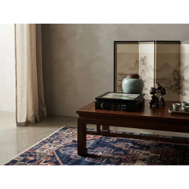 Asian Square Dream Stone Inlaid Rosewood Geometric RuYi Display Stand For Sale - Image 3 of 9