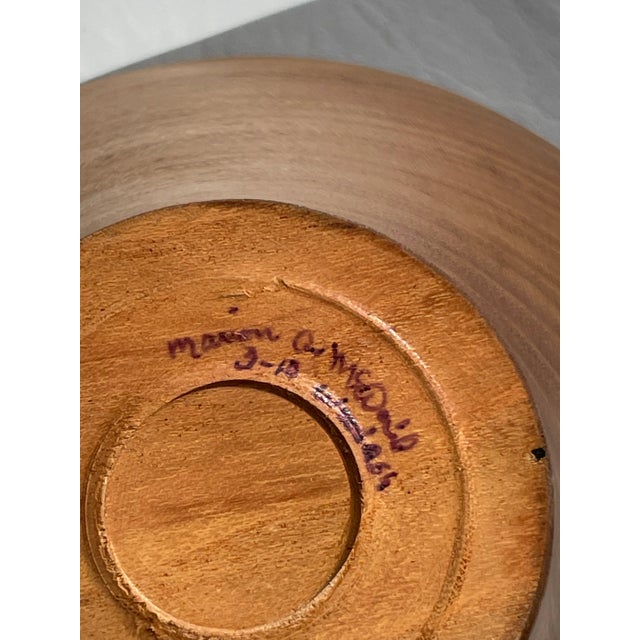 Marian McDavid Hand Carved Wood Bowl For Sale - Image 9 of 11