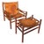 Safari chair with ottoman made of leather with a beautiful patina. Manufactured in the 1970s. Thanks to the solid wood and...