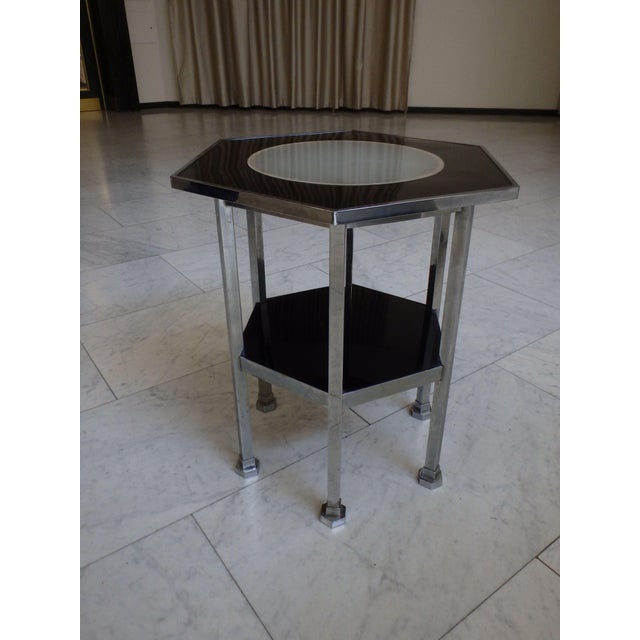 Hexagonal Side Table with Lighting, 1930s For Sale - Image 6 of 14
