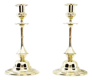 Art Deco Italian Alpaca Candle Holder, 1920s, Set of 2