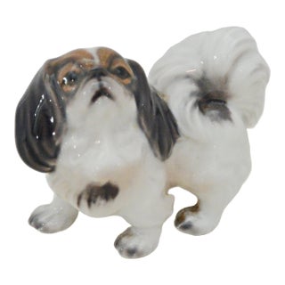 Vintage Dahl Jensen Copenhagen Porcelain Pekingese Figurine For Sale