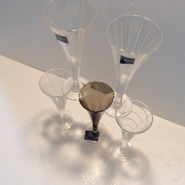 Mikasa Etched Crystal Assorted Cordial Glasses Set of 5 Chairish