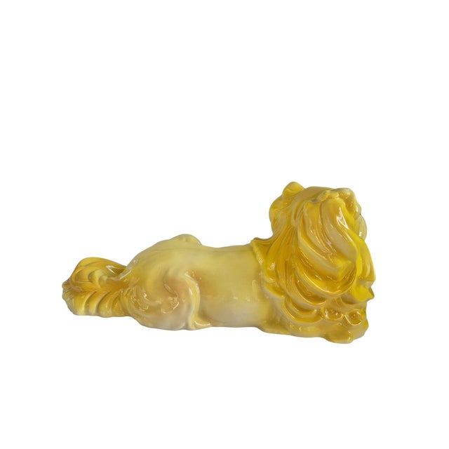 Vintage Yellow Porcelain Pekinese Dog Figurine Astoria Moldings Inc Made in Germany C. 1960's For Sale In Orlando - Image 6 of 10