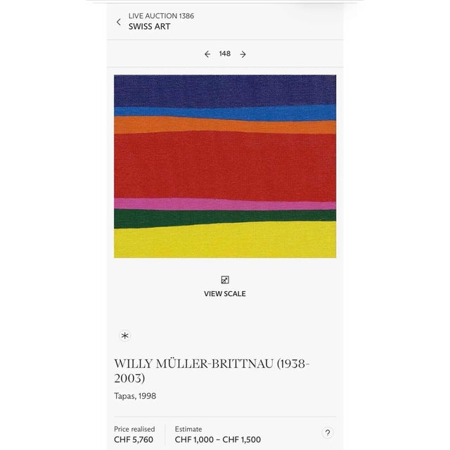 Willy Müller-Brittinau (1938-2008), Modern Abstract Acrylic, Painted on Stretched Canvas, Signed on Verso, Dated For Sale In Memphis - Image 6 of 6