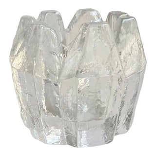 Vintage Kosta Boda Orrefors Heavy Glass Icicle Crystal Votive Holder Mid Century For Sale