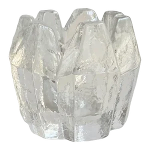 Vintage Kosta Boda Orrefors Heavy Glass Icicle Crystal Votive Holder Mid Century
