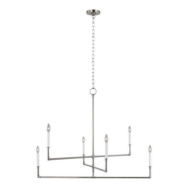 Chapman & Myers by Visual Comfort Studio Bayview Large Chandelier, Silver For Sale