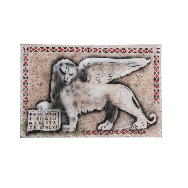 Gio Magri, Leoni di Venezia, 1970s, Canvas Paintings, Set of 2 For Sale