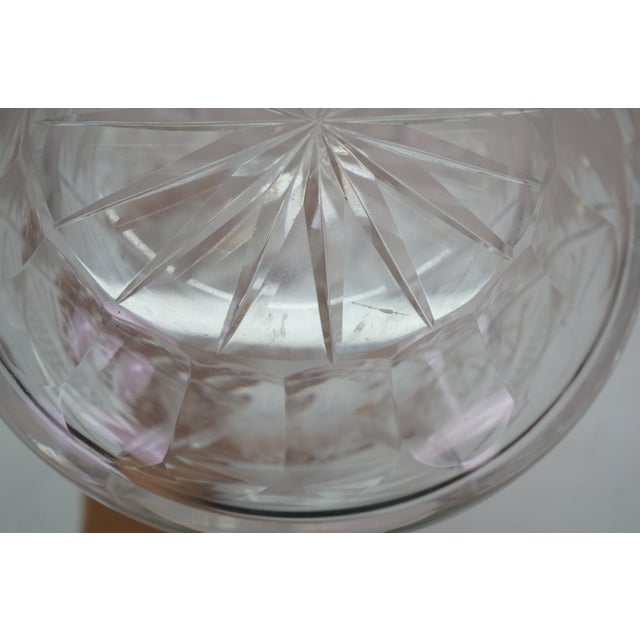 Vintage American Brilliant Cut Crystal Liquor Wine Bar Bottle Decanter For Sale - Image 12 of 17