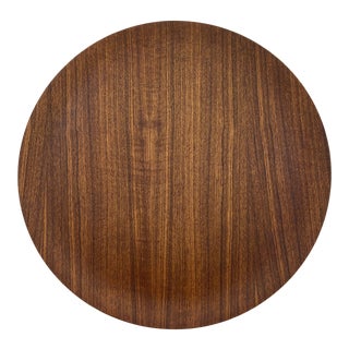Mid-Century Round Teak Wood Tray For Sale