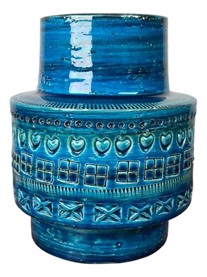 Mid-Century Italian Rimini Blu Studio Pottery Vase by Aldo Londi for Bitossi, 1960s