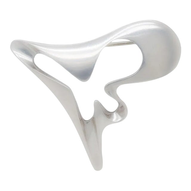 Vintage Georg Jensen Sterling Silver Brooch or Pin No. 324 by Henning Koppel For Sale