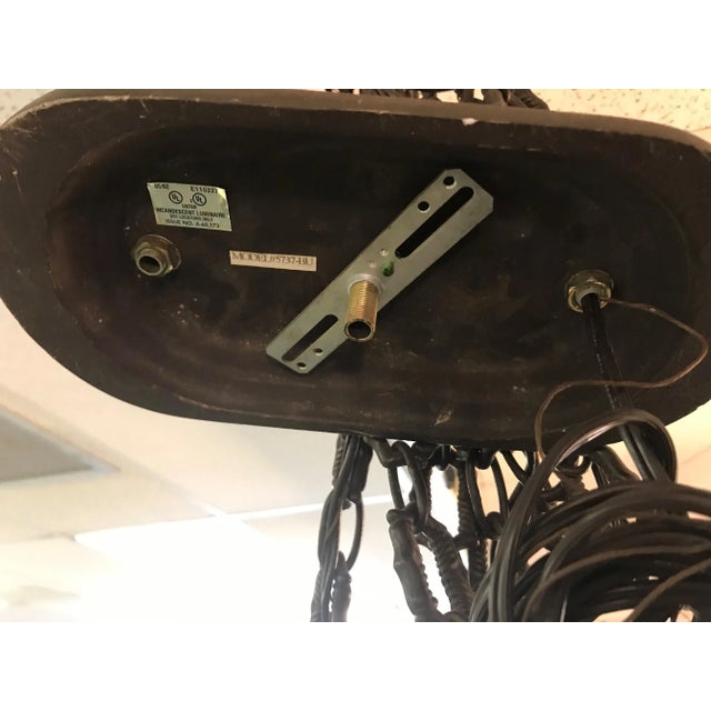 Metal Vintage Iron Chandelier With 6 Lights and Acanthus Leaf Detail For Sale - Image 7 of 9