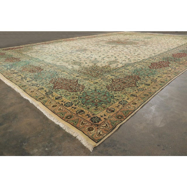 Vintage Persian Tabriz Rug, 12'06 X 19'01 For Sale - Image 10 of 12
