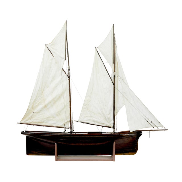 Late 19th Century Scale Model of a Wooden Boat, 1890s For Sale - Image 6 of 12
