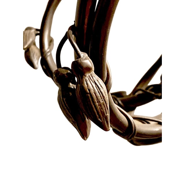 Early 20th Century Vintage Bronze Neoclassical Style Chandelier Huanting Horn Design For Sale - Image 5 of 7