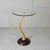 1950s Italian Modern Sculptural Side Table in Serpentine Beech Stem and Round Glass, 1950s For Sale - Image 5 of 10