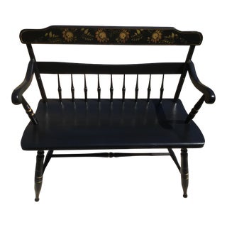 Vintage Hitchcock Style Deacon Bench For Sale