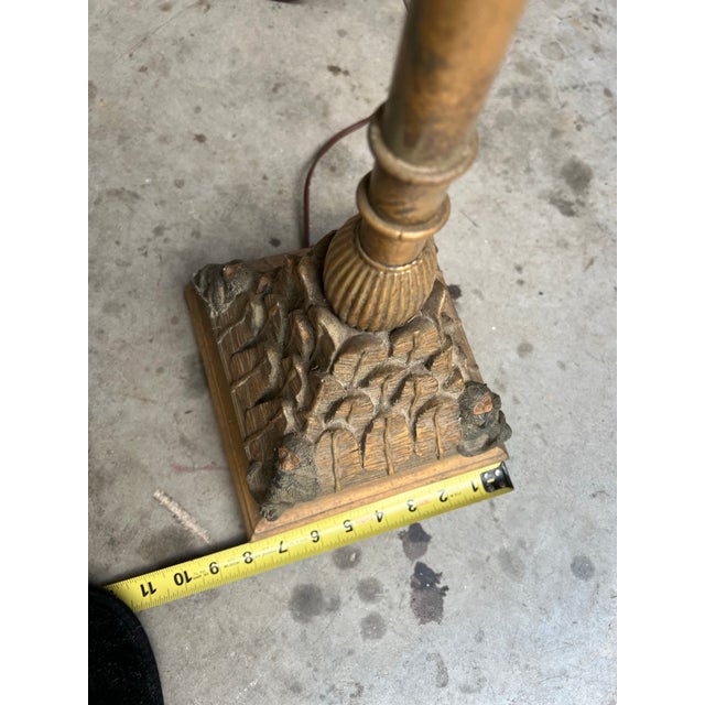 Italian Tole Vintage Floor Lamp With Monkey Accents For Sale - Image 4 of 7