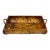 Vintage Burnt Tortoise Shell Rattan Basket Tray For Sale