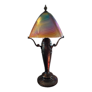 Quoizel Salamander Starry Night Lamp - Tiffany Style Art Glass Shade by Todd Phillips- Signed