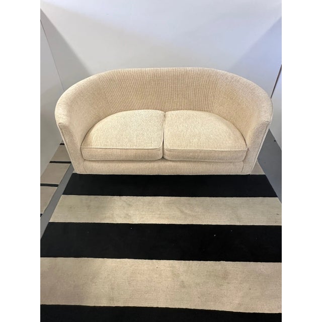 Pace Chrome and Newly Upholstered Chenille Loveseat For Sale - Image 10 of 12