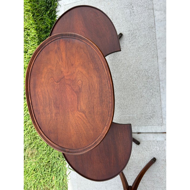 1940s Vintage Pair of Mersman Mahogany 3 Tied Tables, Beautiful Condition! For Sale - Image 5 of 7