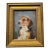 Contemporary Gold Wood Framed Oil on Board Portrait ÄúBeagle PuppyÄù Artist Signed Pm For Sale
