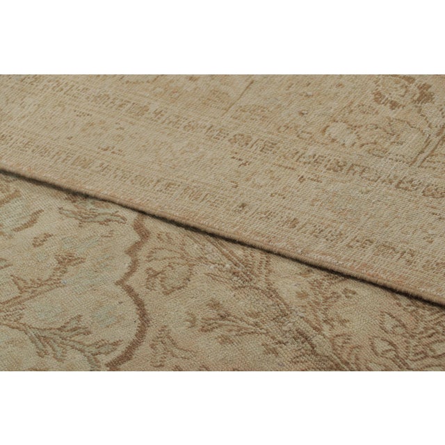 Textile Antique Persian Tabriz Rug With Dense Floral Patterns in Beige - Rug & Kilim For Sale - Image 7 of 7