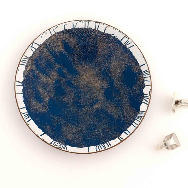 Vintage Hand-Painted Enamel Catchall Dish For Sale - Image 12 of 12