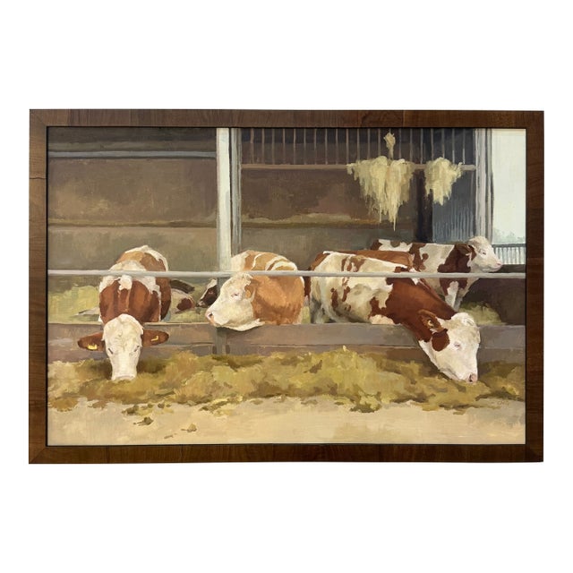 Dairy Cows Traditional Oil Painting For Sale