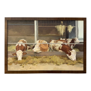 Dairy Cows Traditional Oil Painting