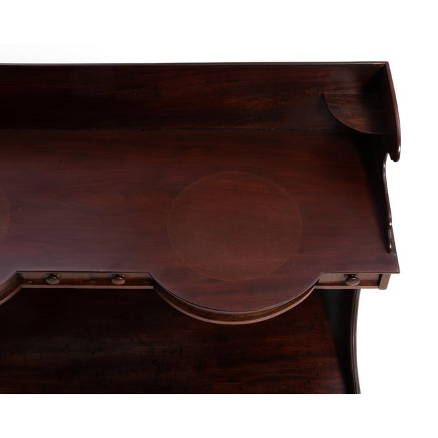 Antique Massachusetts Sheraton Double Washstand 6 Drawers Straight Gallery Server For Sale - Image 10 of 18