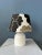 Ceramic Small Space Age Table Lamp with Porcelain Base and Black and White Flower Shade, 1970s For Sale - Image 7 of 11