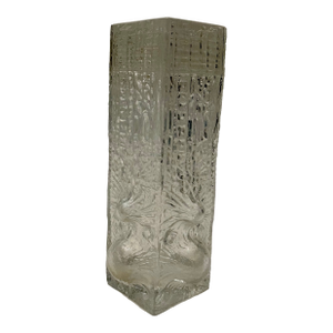 Scandinavian Mid-Century Vintage Clear Vase Gallo by Rune Strand / Sea Kosta Glasbruk / Sweden / 1970s