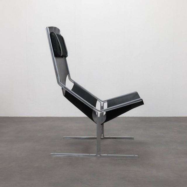 Mid-Century Modern Leather Lounge Chair by Pierre Thielen for Metz & Co., Netherlands, 1960s For Sale - Image 3 of 12