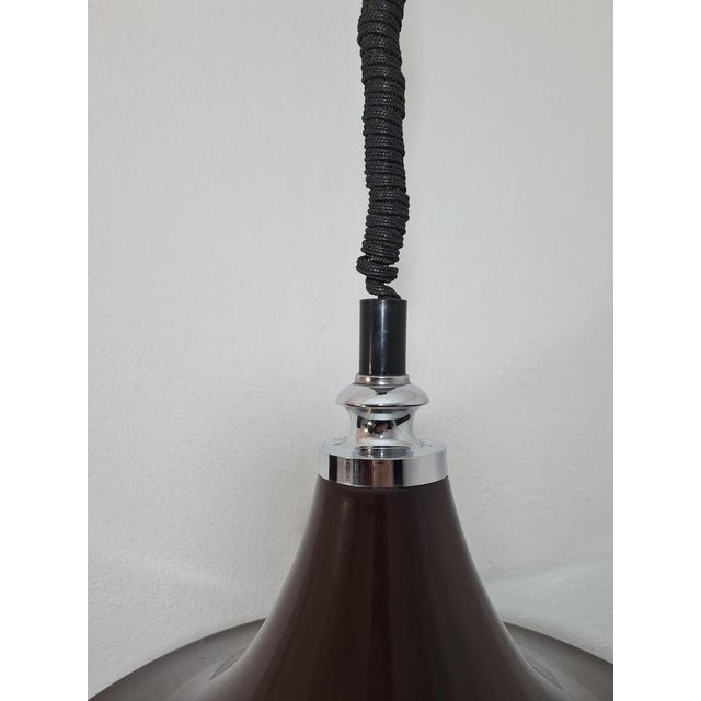 Plastic Space Age UFO Pendant Lamp from Massive, Belgium, 1970s For Sale - Image 7 of 10