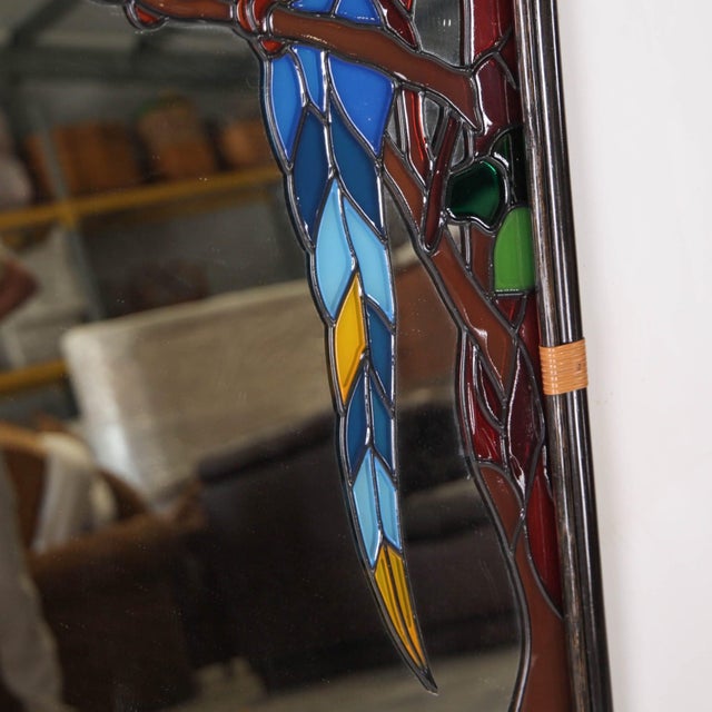 Stained Glass Mirror, 1970s For Sale - Image 9 of 11
