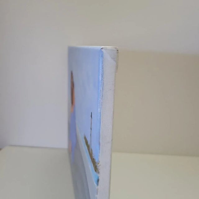 Transitional Lady in Blue Dress at the Beach by Susan B. For Sale - Image 3 of 6