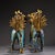 Metal Mid 20th Century Pair of Gilt Cloisonne Enamel Qilin Figures – 5.1" Mythical Beast Statues For Sale - Image 7 of 10