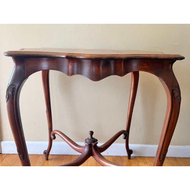 French Provincial Antique French Provincial Louis XV Carved Mahogany Game Table For Sale - Image 3 of 8