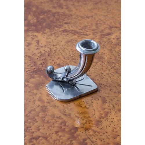 Pewter Candleholders from GAB, 1951, Set of 2 For Sale - Image 6 of 11