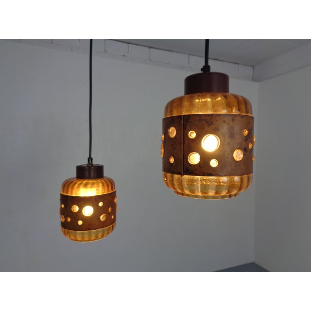 Dutch Copper and Glass Ceiling Lamp by Nanny Still for Raak, 1960s For Sale - Image 9 of 18